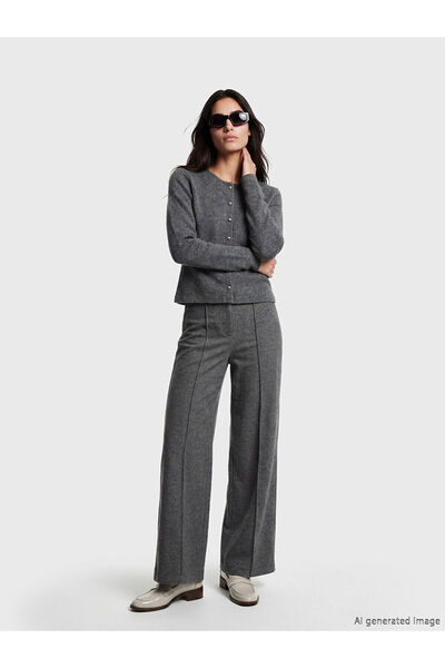 LC Waikiki Nevavm Women's Wide Leg Pants with Elastic Waist and Difference in...