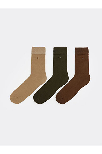 LC Waikiki Mixed Embroidered Men's Bamboo Socks 3-Piece Set