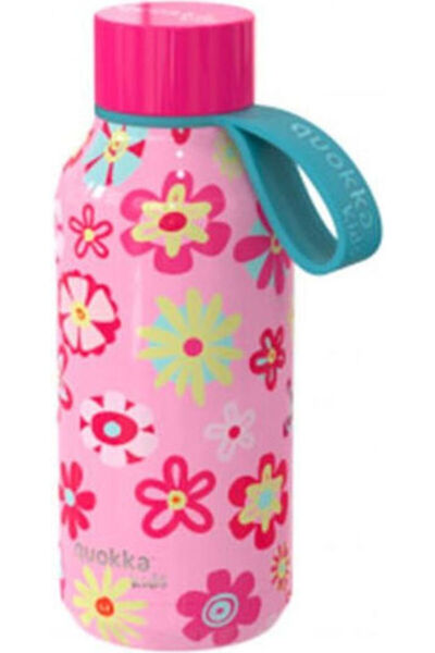 Quokka Ανοξείδωτο Θερμός Παγούρι με σχέδιο Solid Flowers σε φούξια χρώμα 3