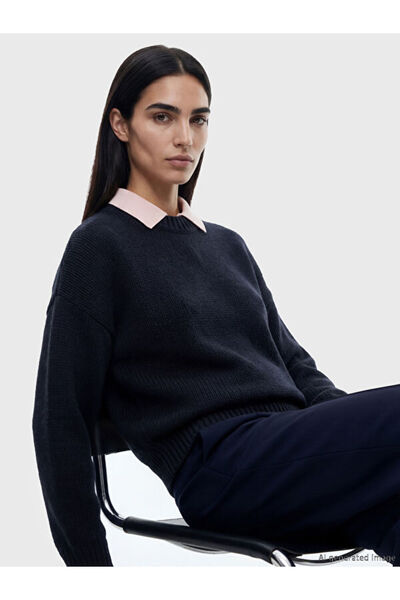 LC Waikiki Rmz Gi̇yi̇m Farkiyla Zero Roba Collar Loose Fit Women's Knitwear S...