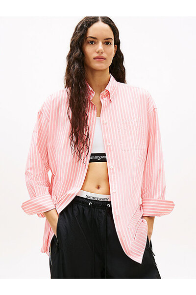 Tommy Hilfiger Oversized Fit Logo Embroidery Poplin Shirt