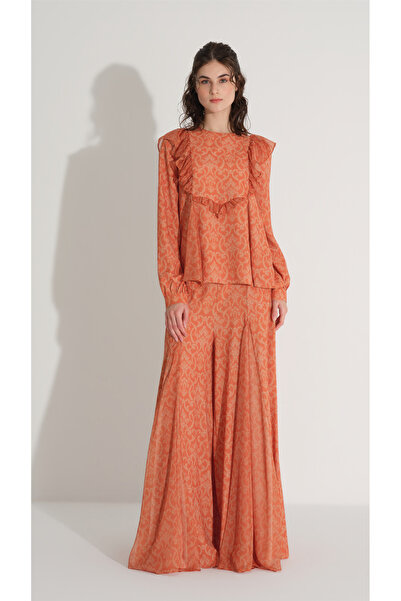 miha Hicran Önal Ethnic Patterned Suit Orange