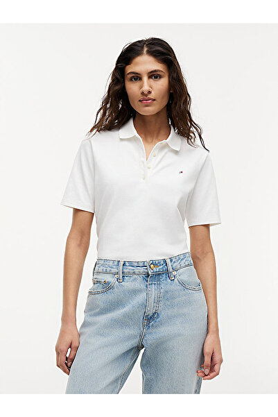 Tommy Hilfiger kadın 1985 regular pique polo t-shirt