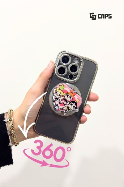 caps office Powerpuff Girls Pop Socket Phone Holder & Stand |   Premium 3D Mechanism Phone Stand