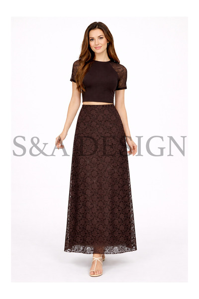 S&A DESIGN Δαντελένια ελαστική φούστα υψηλής ποιότητας με ψηλή μέση, άνετη κα...