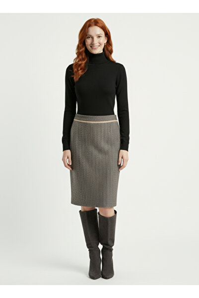 Neden Tekstil Γυναικεία φούστα σε στενή γραμμή, με σχέδιο ψαροκόκαλο, μήκους ...