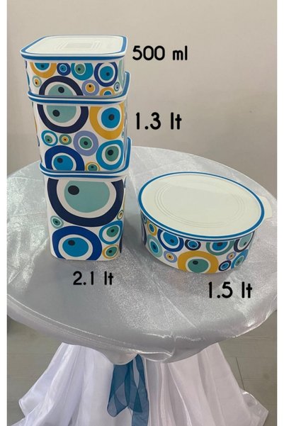 Tupperware Nazar Boncuğu Kubik Set ve Kurabiye Kutusu.
