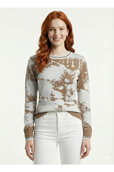 Neden Tekstil Γυναικείο πλεκτό πουλόβερ με στρογγυλή λαιμόκοψη και σχέδια