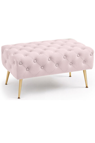 Brius Madrid stool, upholstered in velvet, bench type, with metal legs, 80x42...