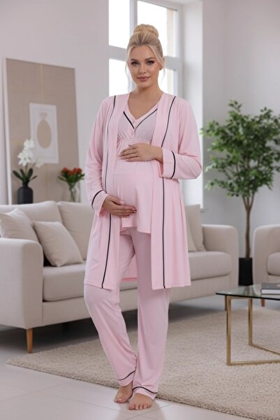 LOHOUSE طقم بيجامة نسائية من 3 قطع للحوامل