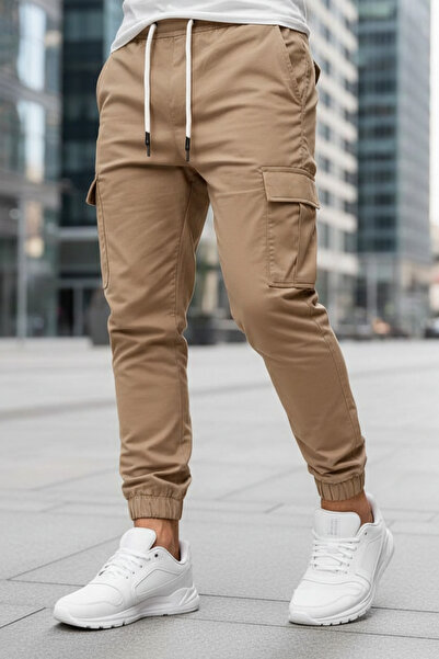 Oxmen Avant Garde Ανδρικό παντελόνι Camel Jogger από ποιοτικό βαμβάκι Lycra C...