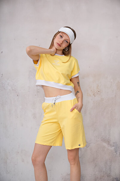PONÇİK Women's Sports Two-Piece Shorts Set 25067