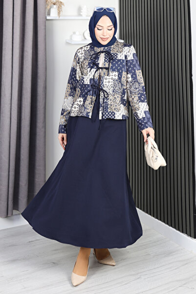 PIOVE Set de rochii cu imprimeu pentru femei, stil hijab – Set lung elegant c...