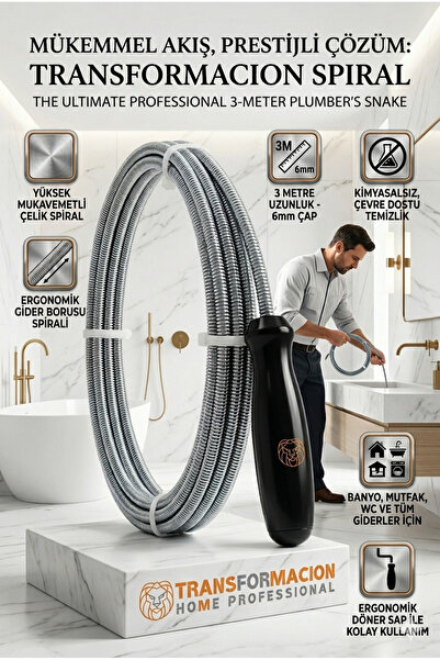 Transformacion Profesyonel Gider Açıcı Spiral Çelik 3 Metre 723030