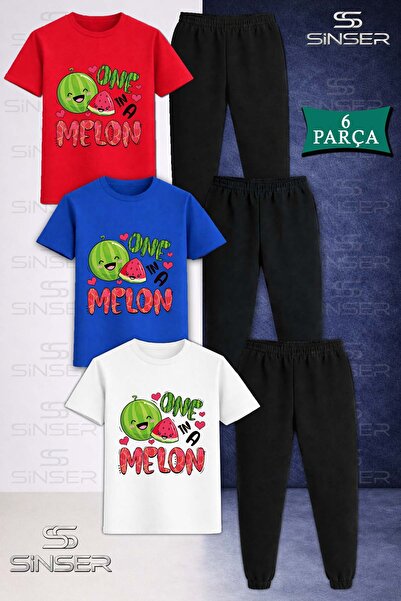 SS SİNSER Παιδικό Σετ Φόρμας με Μπλουζάκι με Στάμπα ΚΑΡΠΟΥΖΙ ONE MELON