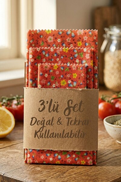 Amore De Fiori Doğal Balmumu Saklama Bezi 3'lü Set
