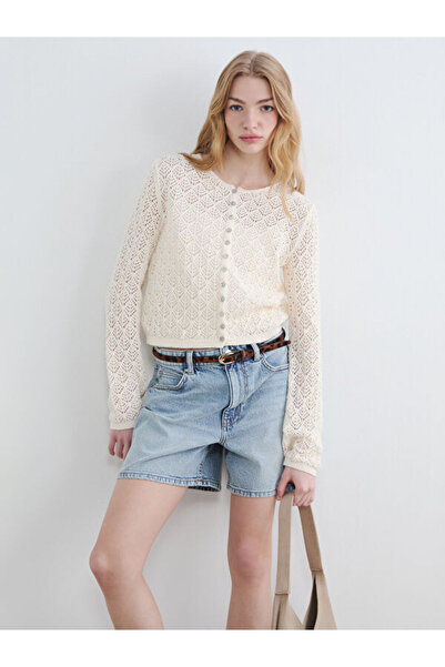 LC Waikiki Rmz Gi̇yi̇m Farkiyla Zero Roba Collar Openwork Women's Knitwear Ca...