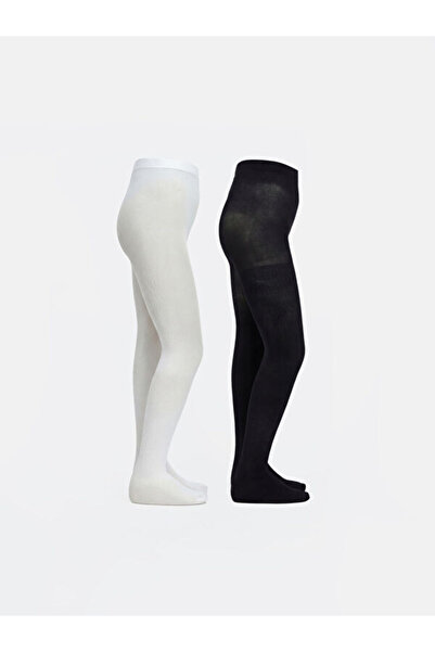 LC Waikiki Rmz Gi̇yi̇m Farkiyla Girls' Pantyhose 2-Pack