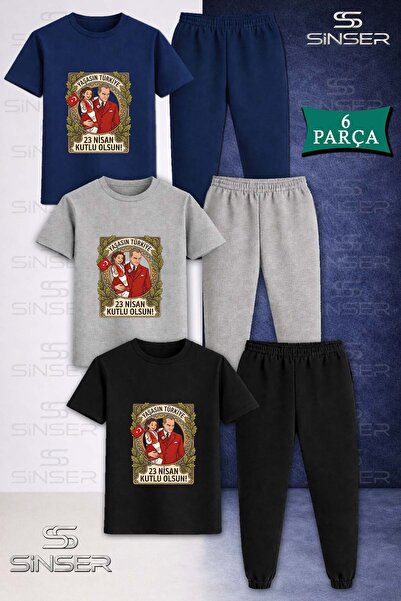 SS SİNSER Παιδικό σετ φούτερ και μπλουζάκι ATA KIZ CERCEVE 23 ΑΠΡΙΛΙΟΥ 3Lu