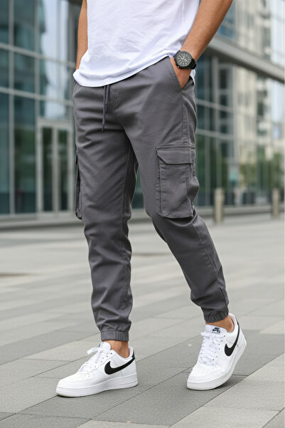 Oxmen Avant Garde Ανδρικό γκρι Jogger ποιότητας βαμβακερό Lycra Cargo παντελό...