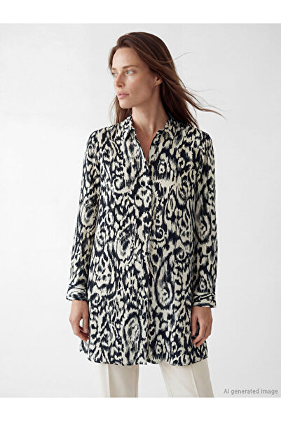 LC Waikiki Rmz Gi̇yi̇m Farkiyla Embroidered Women's Shirt Tunic