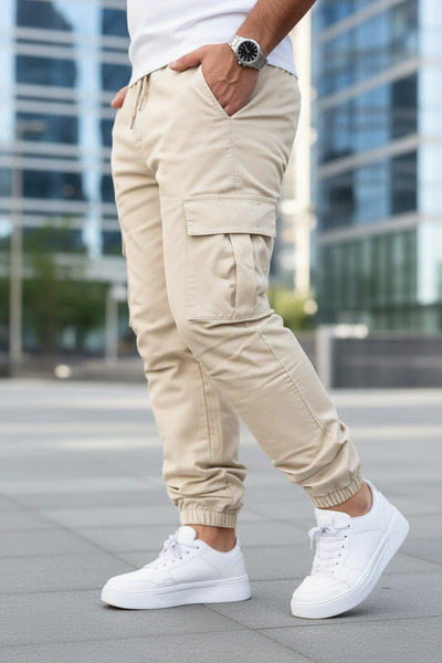 Oxmen Avant Garde Ανδρικό παντελόνι τύπου jogger από βαμβακερό Lycra υψηλής π...