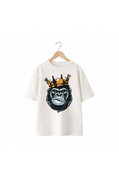 playwear Μπλουζάκι King Monkey Chest με στάμπα, 100% βαμβακερό, oversized, χα...