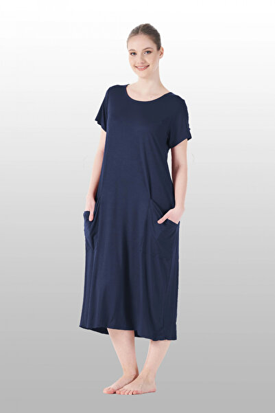SS HOME CONCEPT Estiva 25234 women's lycra viscose short sleeve midi dress wi...