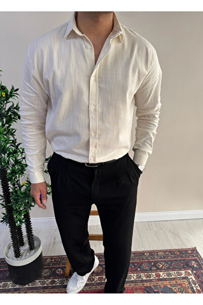 blucombin Premium Cotton Linen Shirt Regular Fit