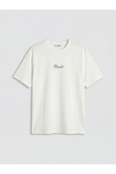LC Waikiki Seray New Season Oversize Crew Neck Printed Men's T-Shirt