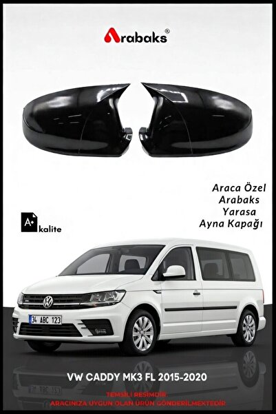 Arabaks VW CADDY MK3 FL 2015-2020 Yarasa Ayna Kapağı 2'li Takım (BATMAN TİP, ...