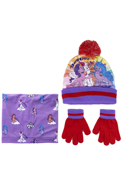 MY LITTLE PONY Σετ 3 τεμαχίων: Καπέλο, Γάντια και Θερμαντήρας λαιμού, Μωβ