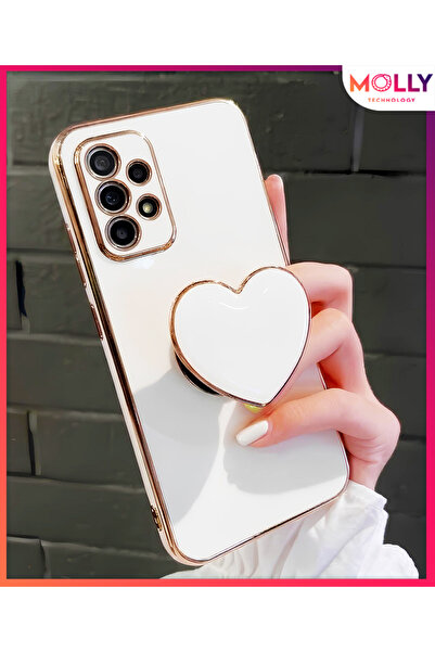 Molly Luxury Silicone Case for Samsung Galaxy A13 with Pearl White Gold Detai...