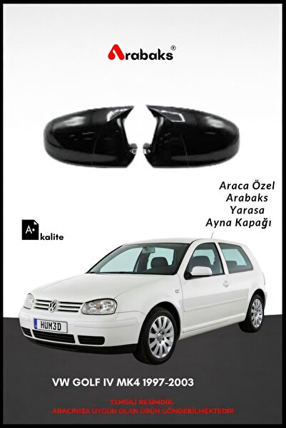 Arabaks VW GOLF IV MK4 1997-2003 Yarasa Ayna Kapağı 2'li Takım (BATMAN TİP, D...