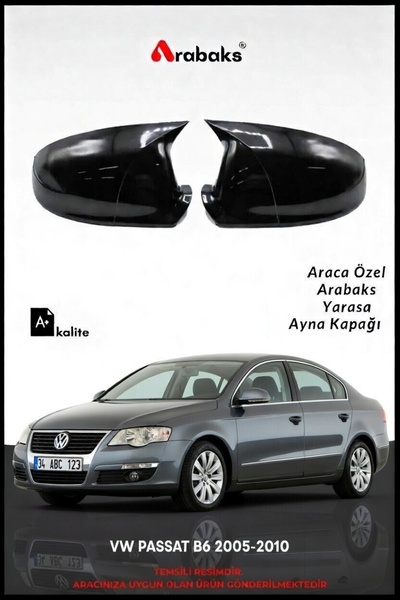 Arabaks VW PASSAT B6 2005-2010 Yarasa Ayna Kapağı 2'li Takım (BATMAN TİP, DAY...