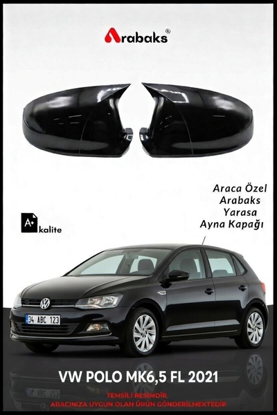 Arabaks VW POLO MK6,5 FL 2021--- Yarasa Ayna Kapağı 2'li Takım (BATMAN TİP, D...