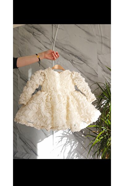 Elwirababyboutiqe Τρισδιάστατο υφασμάτινο φόρεμα με τριαντάφυλλα