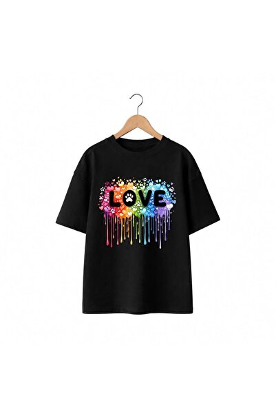playwear Tricou cu imprimeu Love O Harfi pati, 100% bumbac, supradimensionat,...