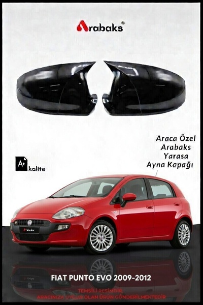 FIAT PUNTO EVO 2009-2012 Yarasa Ayna Kapağı 2'li Takım (BATMAN TİP, DAYANIKLI MALZEME, KOLAY MONTAJ)