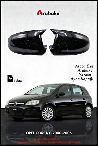 Arabaks OPEL CORSA C 2000-2006 Yarasa Ayna Kapağı 2'li Takım (BATMAN TİP, DAY...