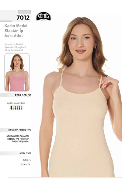 BENALİ Underwear (6 Pieces) Silver Modal Mixed Color Tank Tops with Straps