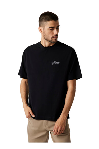 Guess Siyah Erkek Regular Fit Baskılı T-Shirt M6RI14I3Z14-JBLK Siyah T-Shirt