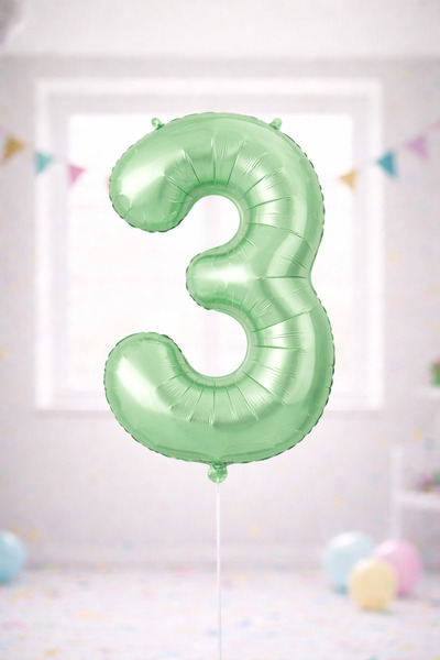 Baloncu Nene 76 cm Retro Green 3 Number Age Balloon Foil Birthday Party Decor...