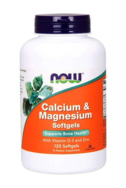 Now Foods كالسيوم ومغنيسيوم مع فيتامين د3 وزنك، 120 كبسولة هلامية