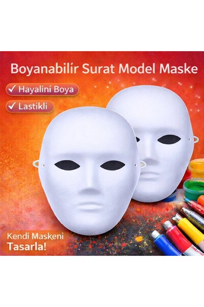 SORA GROUP ®   Paintable Face Model Mask – Elastic |   Design It Yourself
