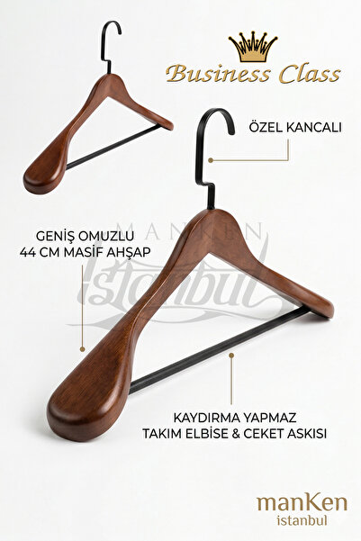 Manken İstanbul 10 Adet Delüks Masif Ceviz Ahşap Ev ve İş Yeri İçin 44 Cm Ahş...