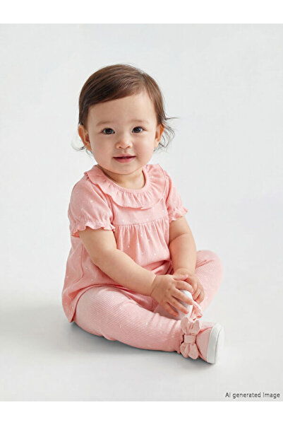 LC Waikiki Printed Baby Girl Blouse and Leggings