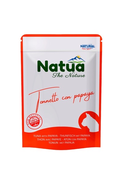 Natua ناتوا طعام رطب للقطط بالتونة مع البابايا 70 غ