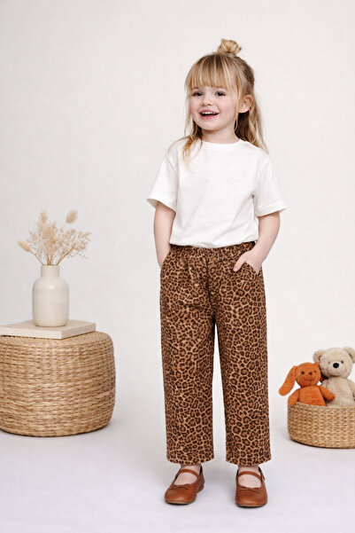 Milo Sol Milo+Sol %100 Pamuk Leopar Desenli Çocuk Takım (Tişört + Pantolon)