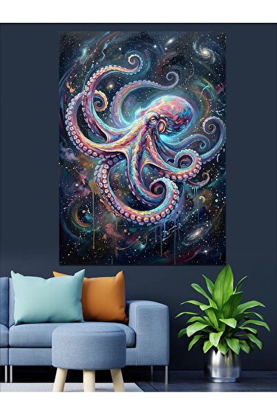 Artmeg Caracatiță colorată într-o galaxie cosmică Pânză decorativă - Tablou d...